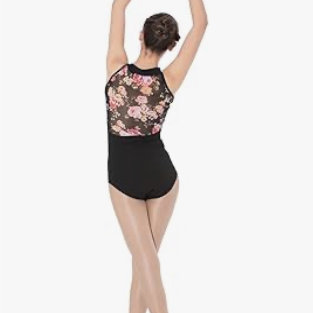 Like new - women's small black floral leotard - $19.99 new!
